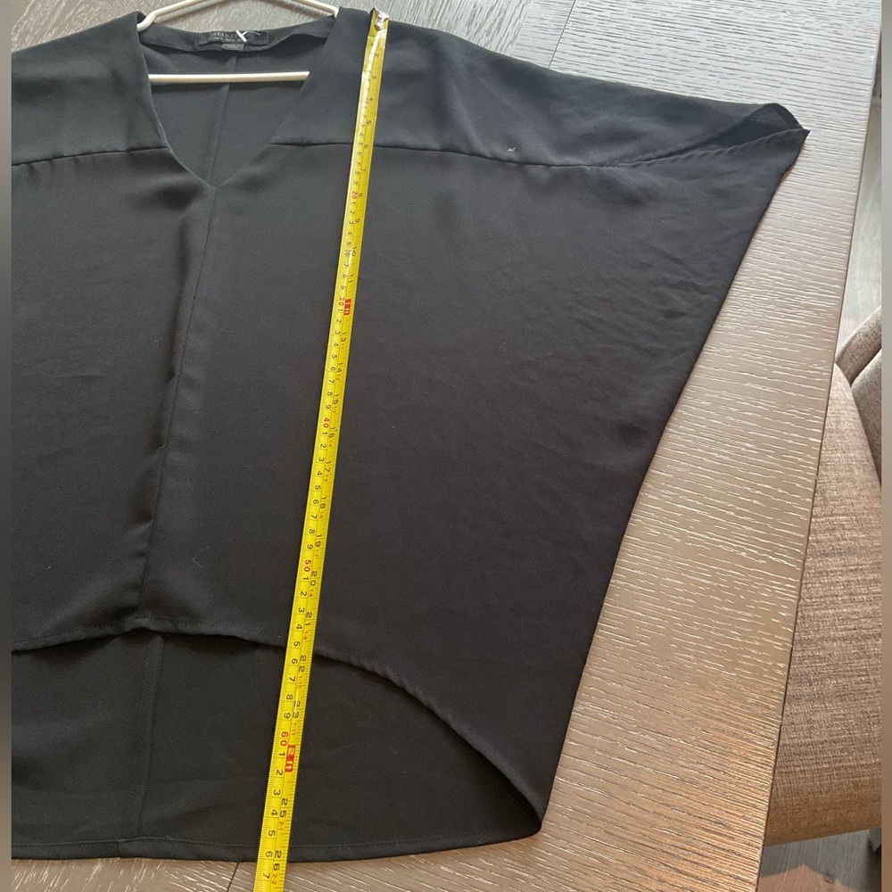**All Saints ** V Neck Poncho/cape Black Hi-low Blouse . - Picture 9 of 10